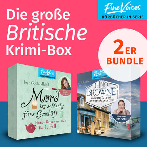 Hoerbuch Die große Britische Krimi-Box - Mord ist schlecht fürs Geschäft: Honey Driver ermittelt + Juno Browne und der Tote im Antiquitätenladen: Juno Browne Krimi - Jean G. Goodhind - Marylu Poolman