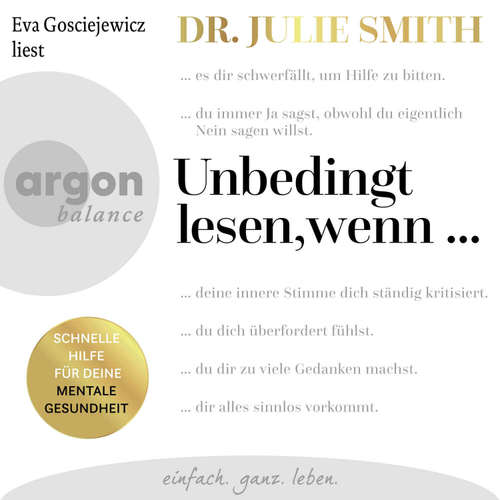 Hoerbuch Unbedingt lesen, wenn ... - Julie Smith - Eva Gosciejewicz