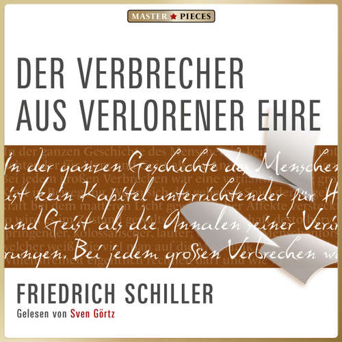 Hoerbuch Der Verbrecher aus verlorener Ehre - Friedrich Schiller - Sven Görtz
