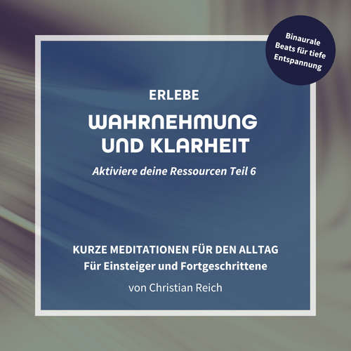 Hoerbuch Erlebe Wahrnehmung und Klarheit - Christian Reich - Christian Reich