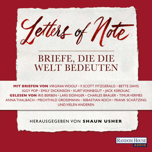 Hoerbuch Letters of Note - Briefe, die die Welt bedeuten -  - Iris Berben